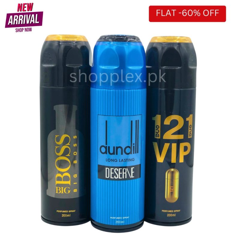 Body Spray Pack of 3 For Men Gift | Big Bottle 200ml Big Boss