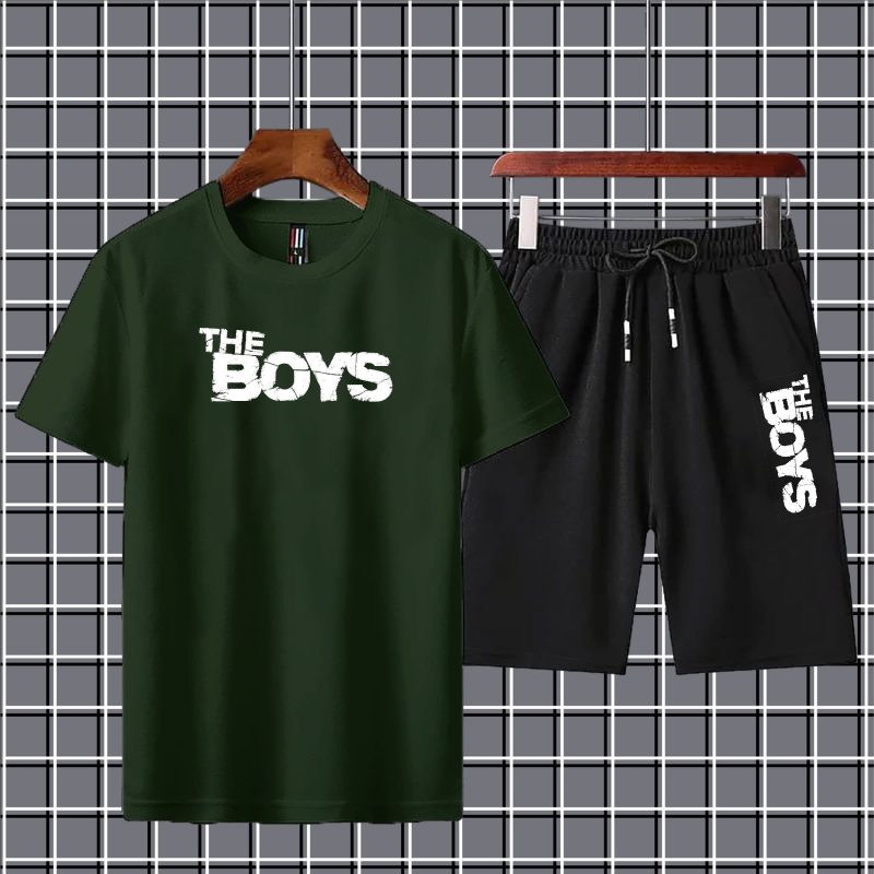 The boys printed tshirt+trouser tracksuit for men&boys-black - Image 3