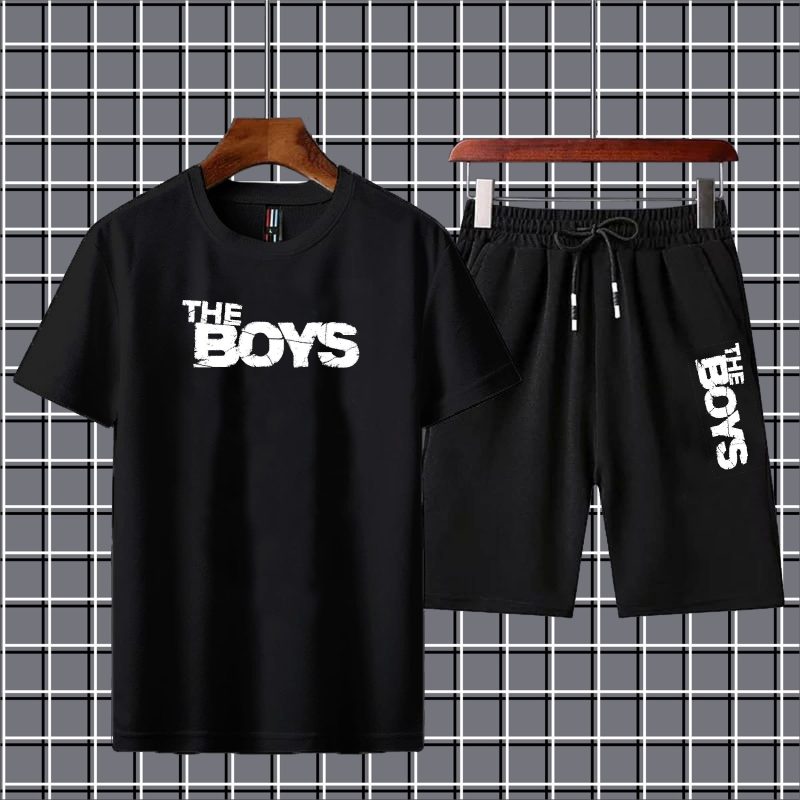 The boys printed tshirt+trouser tracksuit for men&boys-black - Image 4