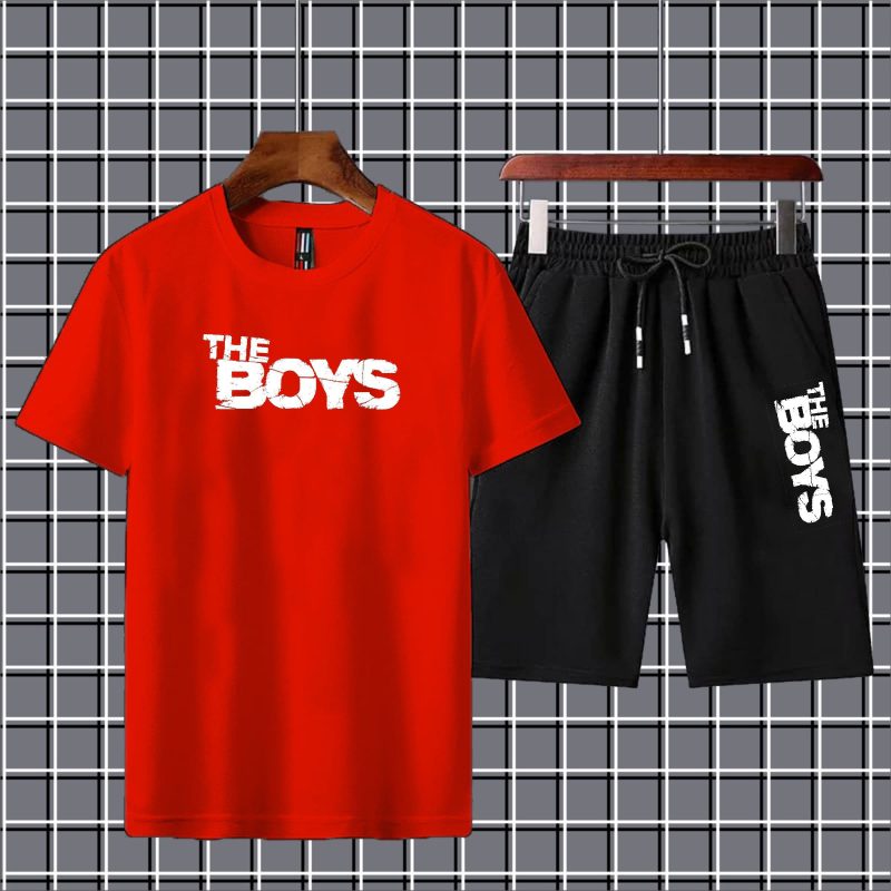 The boys printed tshirt+trouser tracksuit for men&boys-black - Image 6